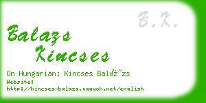 balazs kincses business card